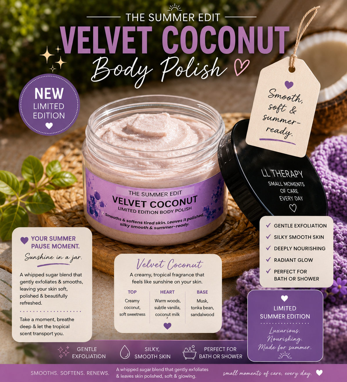 Summer Edit - Velvet Coconut Whipped Body Polish  125g