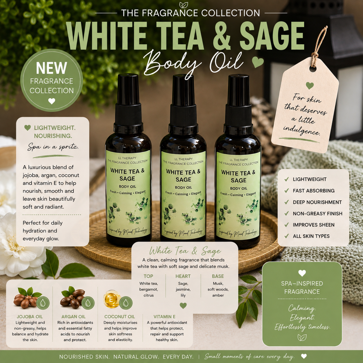White Tea & Sage - Body Oil 50ml