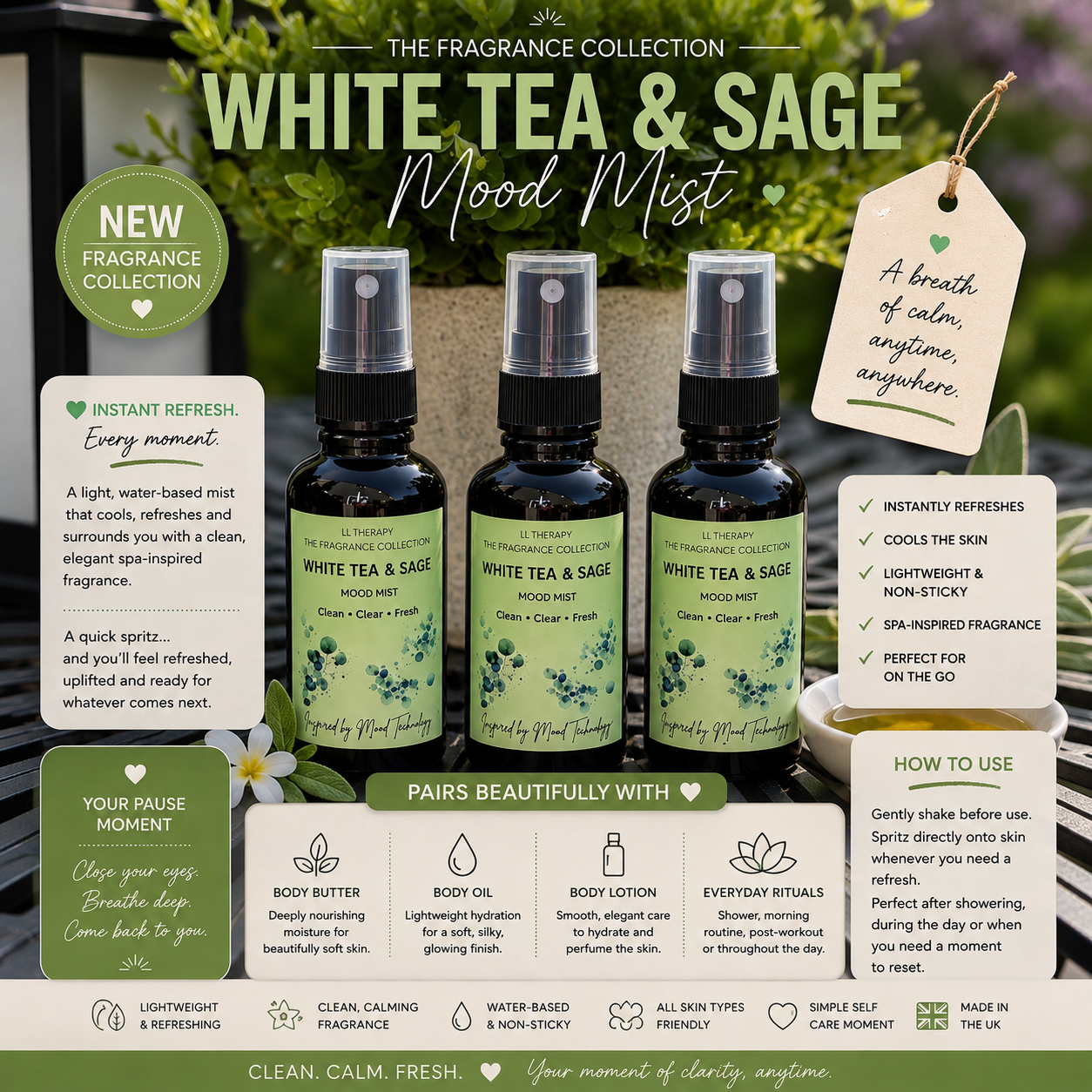 White Tea & Sage - Mood Mist 30ml